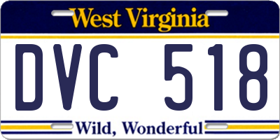 WV license plate DVC518