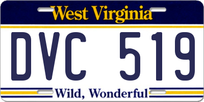 WV license plate DVC519