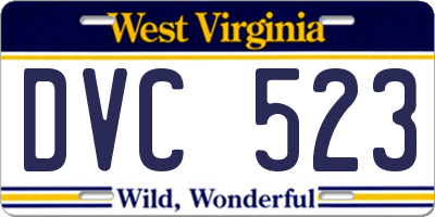 WV license plate DVC523