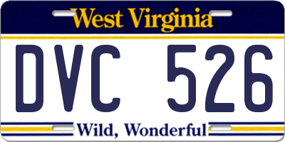 WV license plate DVC526