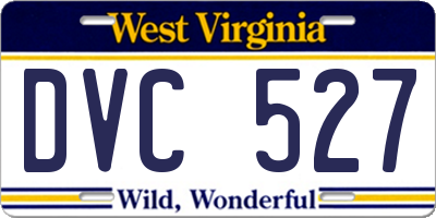 WV license plate DVC527