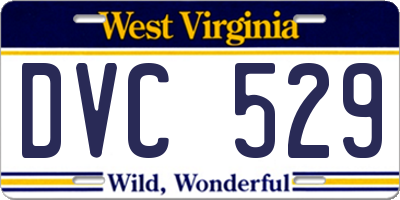 WV license plate DVC529