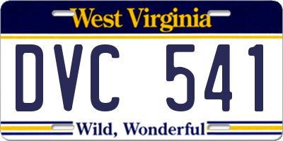WV license plate DVC541