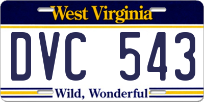 WV license plate DVC543