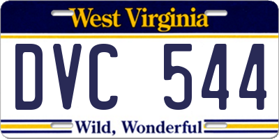 WV license plate DVC544