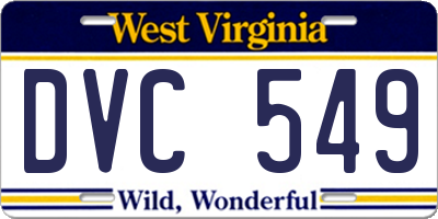 WV license plate DVC549