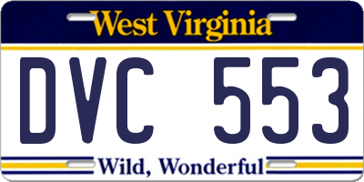 WV license plate DVC553