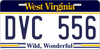 WV license plate DVC556
