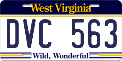 WV license plate DVC563