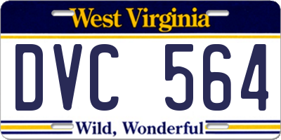 WV license plate DVC564