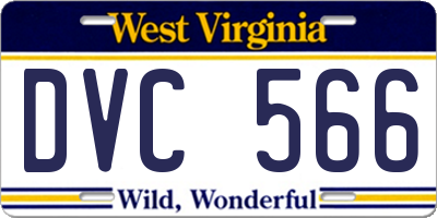 WV license plate DVC566