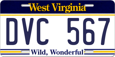 WV license plate DVC567
