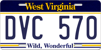 WV license plate DVC570