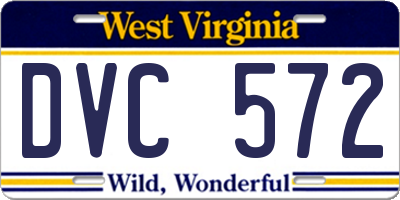 WV license plate DVC572