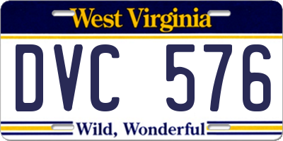 WV license plate DVC576