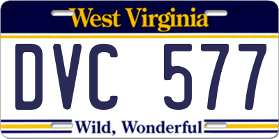 WV license plate DVC577