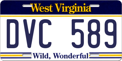 WV license plate DVC589