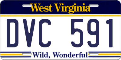 WV license plate DVC591