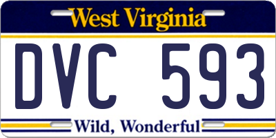 WV license plate DVC593
