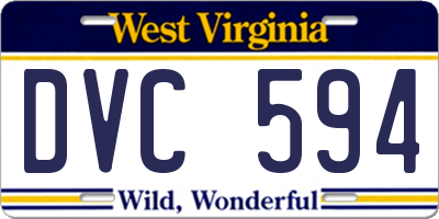 WV license plate DVC594