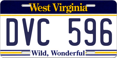 WV license plate DVC596