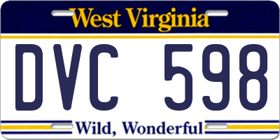 WV license plate DVC598