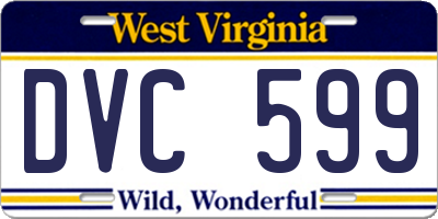 WV license plate DVC599