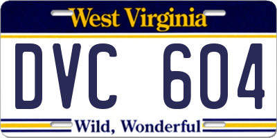 WV license plate DVC604