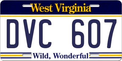 WV license plate DVC607