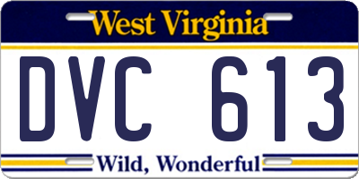 WV license plate DVC613