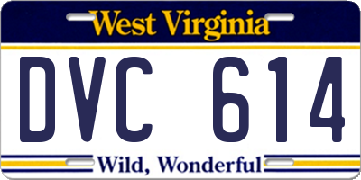 WV license plate DVC614
