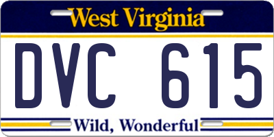 WV license plate DVC615