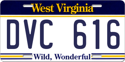 WV license plate DVC616