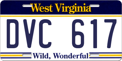 WV license plate DVC617