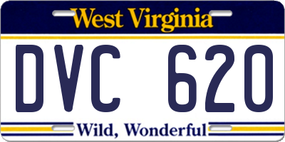 WV license plate DVC620