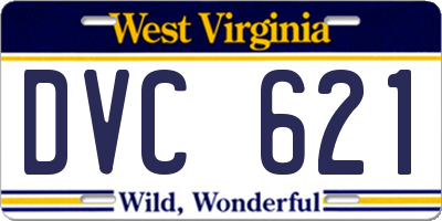 WV license plate DVC621