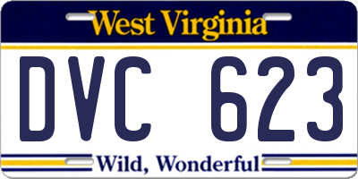 WV license plate DVC623