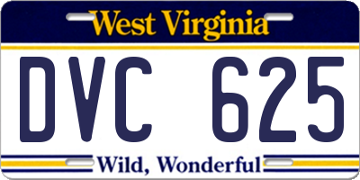 WV license plate DVC625