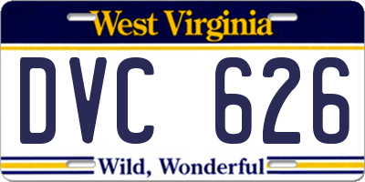 WV license plate DVC626