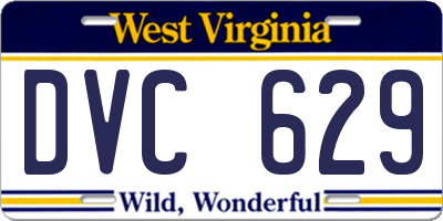 WV license plate DVC629