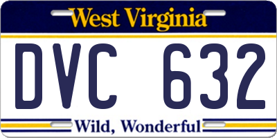 WV license plate DVC632
