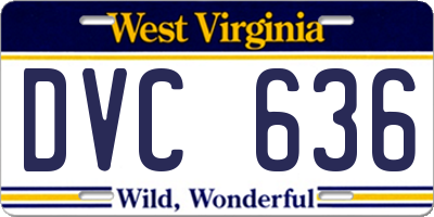 WV license plate DVC636