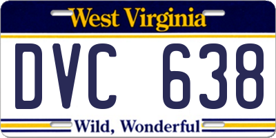 WV license plate DVC638