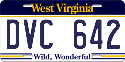 WV license plate DVC642