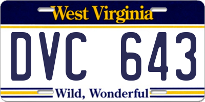 WV license plate DVC643