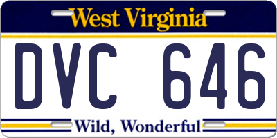 WV license plate DVC646