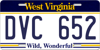 WV license plate DVC652