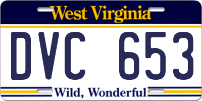 WV license plate DVC653