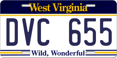 WV license plate DVC655