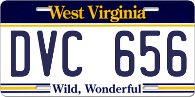 WV license plate DVC656